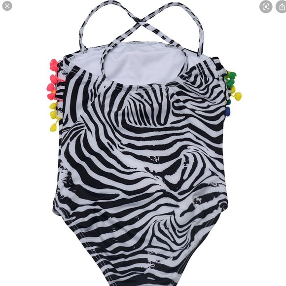 New PilyQ African Rays Pom Pom Ruffle Swimsuit 14 - Picture 2 of 8